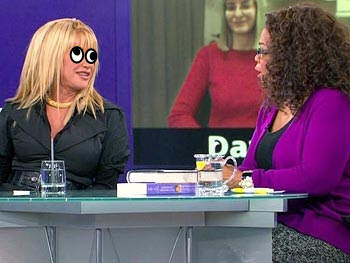 Suzanne Somers (left) babbles nonsense to a rapt Oprah Winfrey.