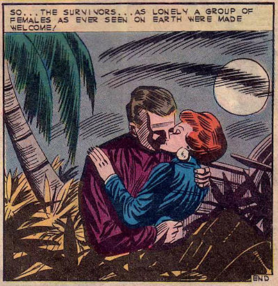 Moments later this romantic moment is ruined when the lovers are crushed by a flaming plastic pilot pod.