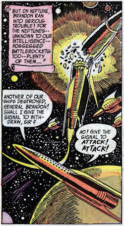 If you look close, you can see two Earthmen dying in the cold vacuum of space. Comics!